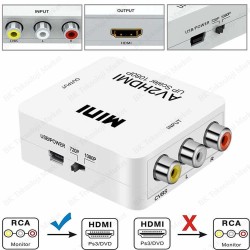RCA AV to HDMI 720p 1080p Çevirici Dönüştürücü Adaptör RCA AV to HDMI 720p 1080p Çevirici Dönüştürücü Adaptör