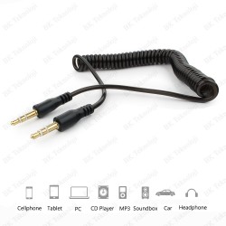 3.5mm Stereo Spiral Tasarım Araç İçi AUX Ses Aktarım Kablosu 3.5mm Stereo Spiral Tasarım Araç İçi AUX Ses Aktarım Kablosu