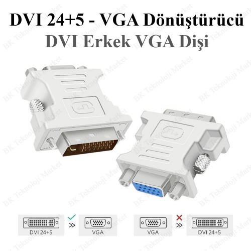 Yüksek Kalite DVI-I 24+5 Erkek to VGA Dişi Dönüştürücü,Çevirici ve Çoklayıcılar,