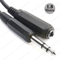 6.35mm Erkek to 6.35mm Dişi Stereo Ses Uzatma Kablosu - 1.8 Metre