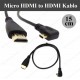 90 Derece Açılı Micro HDMI to HDMI Dönüştürücü Kablo - 15 cm,Görüntü Kabloları,