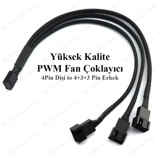 Yüksek Kalite 3 lü Fan Çoklayıcı PWM Y Splitter Kablo