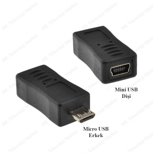Micro USB Erkek to Mini USB Dişi Veri Şarj Çevirici Adaptör,Çevirici ve Çoklayıcılar,