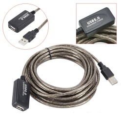 10 Metre Sinyal Güçlendiricili Yeni Çipli Aktif USB 2.0 Uzatma Kablosu
