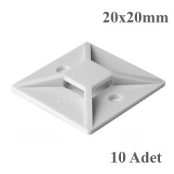 10 Adet 20x20mm Yapışkanlı Kare Kroşe