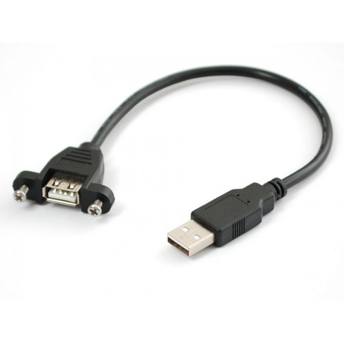 Panel Tipi Vidalı USB 2.0 Uzatma Kablosu-30cm