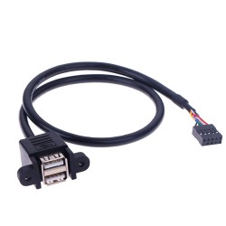 PC Anakart 9 Pin Header Panel Tipi Vidalı 2x USB 2.0 Dişi Kablo