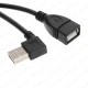 90 Derece Sol Açılı USB 2.0 Erkek-Dişi Uzatma Kablosu 30cm,USB Kablolar,