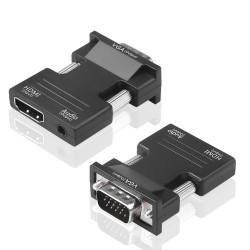 Ses Destekli HDMI Dişi to VGA Erkek Çevirici Dönüştürücü