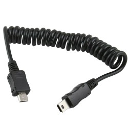 Spiral Micro USB Erkek to Mini USB Erkek Kablo - 1Metre