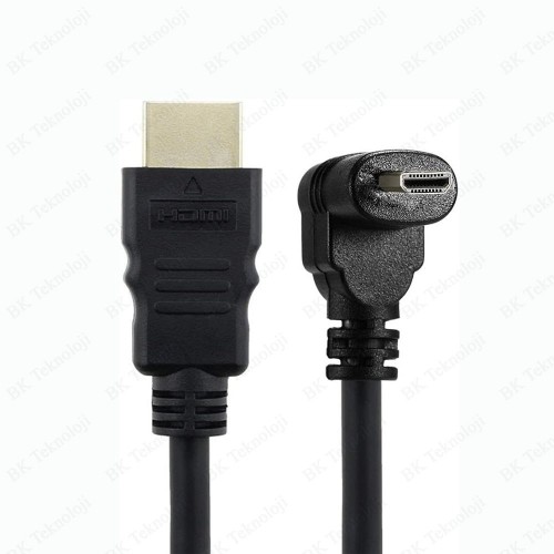 Micro HDMI to HDMI 90 Derece Açılı Mikro HDMI Tablet Kamera Kablosu 1Metre