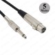 3 Pin XLR Dişi to 6.35mm Mono Erkek Mikrofon Ses Kablosu 5Metre,Ses Kabloları,