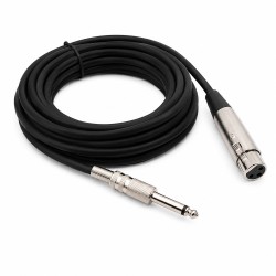 3 Pin XLR Dişi to 6.35mm Mono Erkek Jack Mikrofon Kablosu 5 Metre Canon Dişi - 6.35mm Mono Ses Kablosu