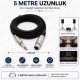 3 Pin XLR Dişi to 6.35mm Mono Erkek Jack Mikrofon Kablosu 5 Metre Canon Dişi - 6.35mm Mono Ses Kablosu