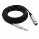 3 Pin XLR Dişi to 6.35mm Mono Erkek Jack Mikrofon Kablosu 5 Metre Canon Dişi - 6.35mm Mono Ses Kablosu