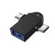 2 in 1 USB Dişi to Micro USB + Type-C OTG Adaptör