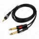 3.5mm 1/8" TRS - 2 x 6.35mm 1/4" TS Mono Y Ayırıcı Kablo - 1.5 Metre