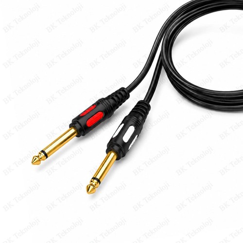 3.5mm 1/8" TRS - 2 x 6.35mm 1/4" TS Mono Y Ayırıcı Kablo - 1.5 Metre