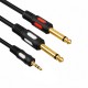 3.5mm 1/8" TRS - 2 x 6.35mm 1/4" TS Mono Y Ayırıcı Kablo - 1.5 Metre