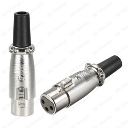XLR 3-Pin Dişi Lehim Tipi Metal Enstrüman Konnektörü XLR 3-Pin Dişi Lehim Tipi Metal Enstrüman Konnektörü