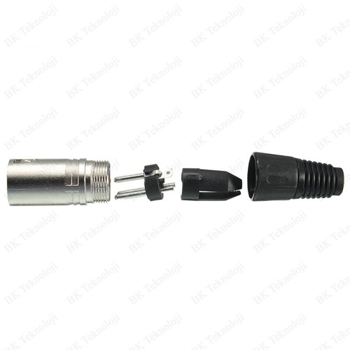 XLR 3-Pin Erkek Lehim Tipi Metal Enstrüman Konnektörü,Ses Kabloları,