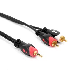Yüksek Kalite 3.5mm Erkek to 2RCA Erkek Ses Kablosu 10Metre