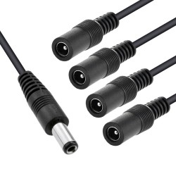 DC Güç 5.5x2.1mm 1 Erkek-4 Dişi Jack Kablo Çoklayıcı