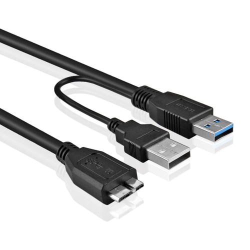 USB 3.0 Micro-B Harddisk Bağlantı Y Kablosu - 1.5 Metre,Micro-B Kablolar,