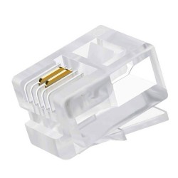 6P2C RJ11 2 Pinli Konnektör - RJ11 Jack - Telefon Kablo Ucu 100 Adet