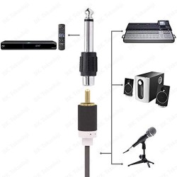 6.35mm 1/4" Mono Fiş Erkek - RCA Dişi Ses Jakı Dönüştürücü Adaptör 6.35mm 1/4" Mono Fiş Erkek - RCA Dişi Ses Jakı Dönüştürücü Adaptör