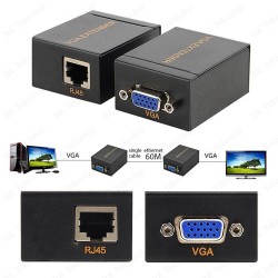 VGA Extender 60 Metre RJ45 Cat5e/Cat6 Ağ Kablosu VGA Uzatıcı VGA Extender 60 Metre RJ45 Cat5e/Cat6 Ağ Kablosu VGA Uzatıcı