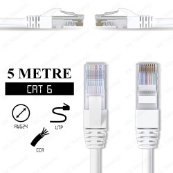 Yüksek Kalite 5 Metre Cat6 Ethernet LAN Ağ Network Patch Kablo