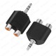Stereo Ses Konektörü 3.5 mm Erkek Jak - 2 RCA (R+L) Dişi Ayırıcı Adaptör