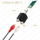 Stereo Ses Konektörü 3.5 mm Erkek Jak - 2 RCA (R+L) Dişi Ayırıcı Adaptör