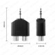 Stereo Ses Konektörü 3.5 mm Erkek Jak - 2 RCA (R+L) Dişi Ayırıcı Adaptör