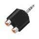 Stereo Ses Konektörü 3.5 mm Erkek Jak - 2 RCA (R+L) Dişi Ayırıcı Adaptör
