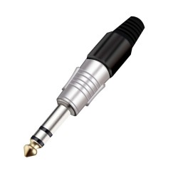 6.35mm Stereo Erkek Fiş Altın Kaplama Uçlu Lehim Tipi Çivi Jack