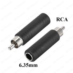 RCA Erkek - 6.35mm Dişi Mono Ses Adaptörü RCA Erkek - 6.35mm Dişi Mono Ses Adaptörü