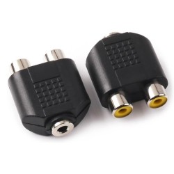 3.5mm (1/8 inç) TRS Dişi - 2 RCA Dişi Adaptör