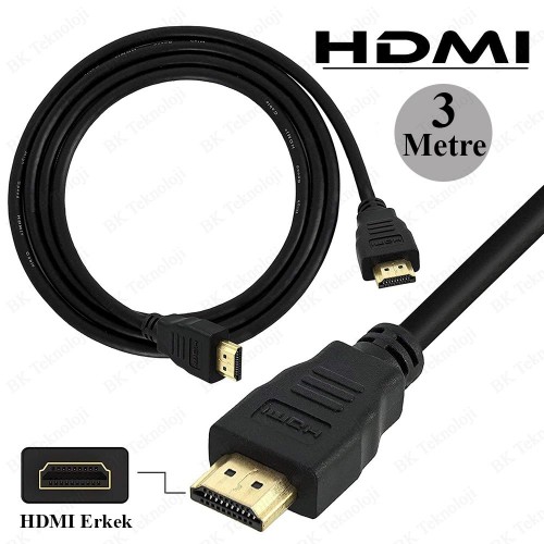 3 Metre Yüksek Kalite HDMI Erkek-Erkek Kablo Ethernet 3D Full HD 1080p,Görüntü Kabloları,