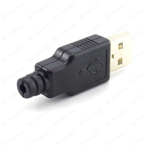 Plastik Muhafazalı Lehim Tipi 4 Pin USB A Erkek Fiş,Çevirici ve Çoklayıcılar,