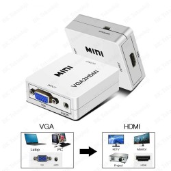 Mini VGA to HDMI Çevirici Dönüştürücü Adaptör Ses Destekli Mini VGA to HDMI Çevirici Dönüştürücü Adaptör Ses Destekli