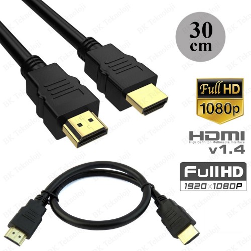 30 cm 24K Gold Plated Full HD Kısa HDMI Kablo,Görüntü Kabloları,BK Teknoloji