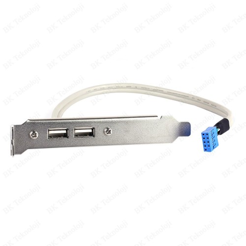 PC Anakart 9 Pin Header 2 Port USB 2.0 Anakart Arka Panel Genişletme Braketi,Kasa İçi Kablolar,