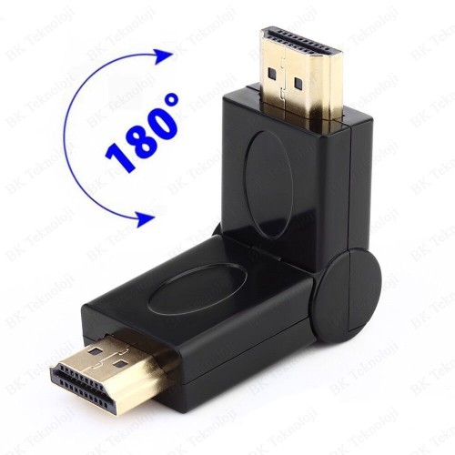 180 Derece Ayarlanabilir HDMI Erkek-Erkek Adaptör,Çevirici ve Çoklayıcılar,BK Teknoloji
