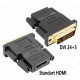 HDMI Dişi to DVI-I (24+5) Erkek Dönüştürücü Adaptör,Çevirici ve Çoklayıcılar,