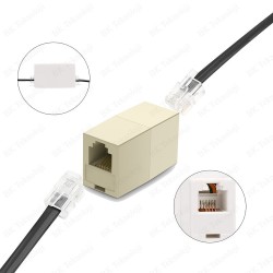 RJ11 6P4C Dişi Dişi Adaptör Telefon Kablosu Uzatma Aparatı RJ11 6P4C Dişi Dişi Adaptör Telefon Kablosu Uzatma Aparatı
