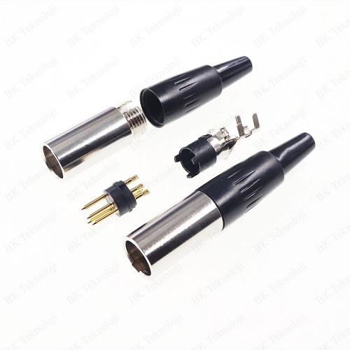 4 Pin Mini XLR Erkek Lehim Tipi Konnektör,Ses Kabloları,BK Teknoloji