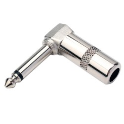 90 Derece Jack Lehim Konektörü 6.35mm Mono L Tip Metal Erkek Jack