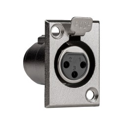 Panel Montajlı 3 Pin XLR Dişi Şase Konnektör